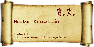 Nester Krisztián névjegykártya