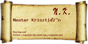 Nester Krisztián névjegykártya